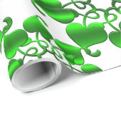 grünes Muster der Blumenkreise mit Blätter Geschenkpapier (Rolleneckpunkt)