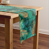 Grünes Muster des tropischen geometrischen Palms-B Großer Tischläufer (Beispiel)