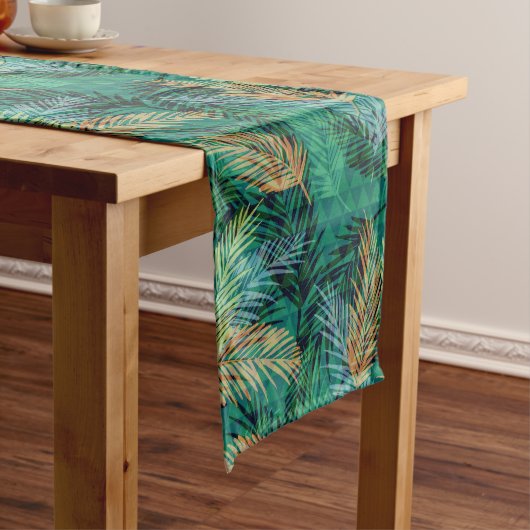Grünes Muster des tropischen geometrischen Palms-B Großer Tischläufer (Beispiel)