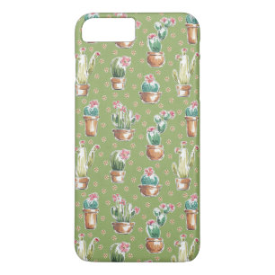 Grünes Muster des Wüsten-Blüten-Schritt-  Case-Mate iPhone Hülle