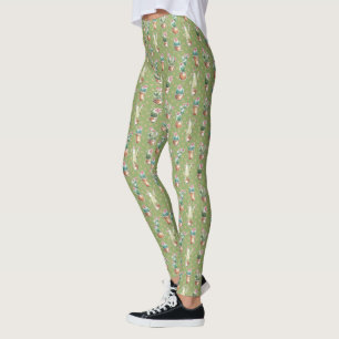 Grünes Muster des Wüsten-Blüten-Schritt-  Leggings