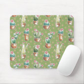 Grünes Muster des Wüsten-Blüten-Schritt-| Mousepad (Mit Mouse)
