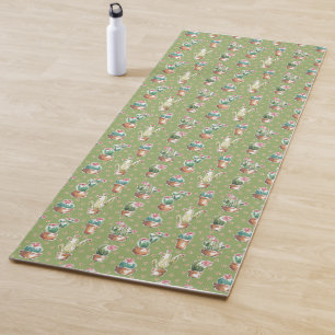 Grünes Muster des Wüsten-Blüten-Schritt-  Yogamatte