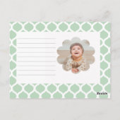 Grünes Muster Frohe Weihnachtskleider Monogram Bab Postkarte (Rückseite)