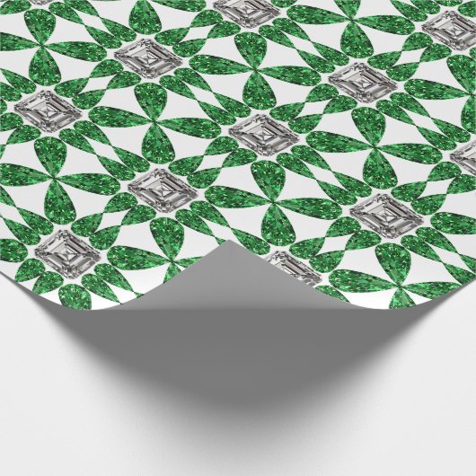 Grünes Muster Geschenkpapier (Ecke)