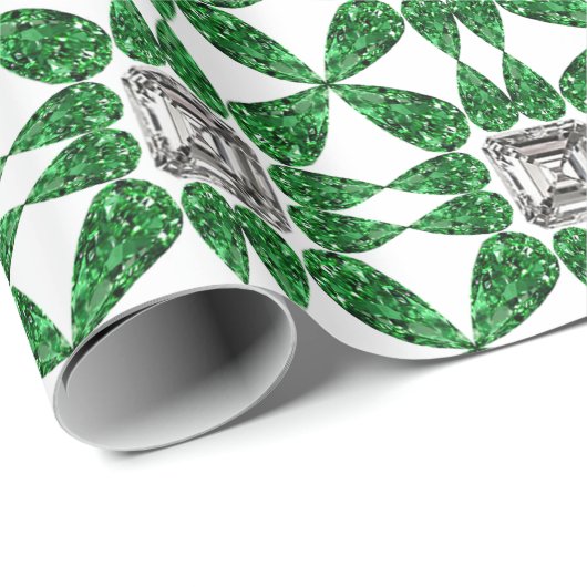 Grünes Muster Geschenkpapier (Rolleneckpunkt)