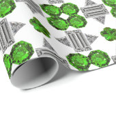 Grünes Muster Geschenkpapier (Rolleneckpunkt)
