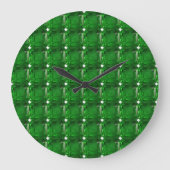 Grünes Muster Große Wanduhr (Vorderseite)