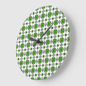 Grünes Muster Große Wanduhr (Winkel)