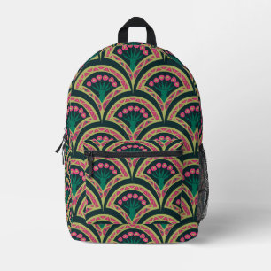 Grünes Muster in der Muschel Bedruckter Rucksack