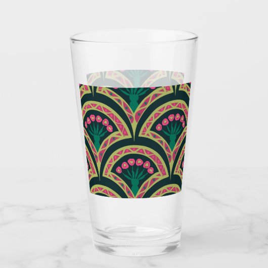 Grünes Muster in der Muschel Glas (Vorderseite)