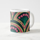 Grünes Muster in der Muschel Jumbo-Tasse (Vorderseite Rechts)