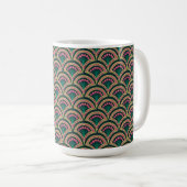 Grünes Muster in der Muschel Kaffeetasse (VorderseiteRechts)
