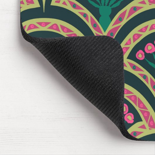 Grünes Muster in der Muschel Mousepad (Ecke)