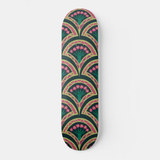 Grünes Muster in der Muschel Skateboard (Vorderseite)