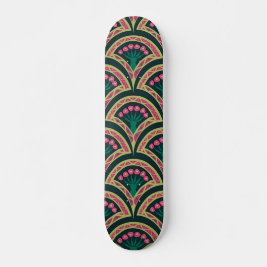 Grünes Muster in der Muschel Skateboard (Vorne)