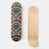 Grünes Muster in der Muschel Skateboard (Vorderseite)