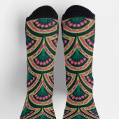 Grünes Muster in der Muschel Socken (Oben)