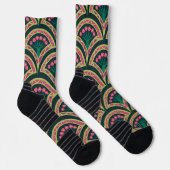 Grünes Muster in der Muschel Socken (Rechts)