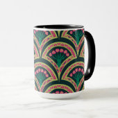 Grünes Muster in der Muschel Tasse (VorderseiteRechts)