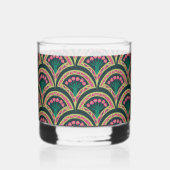 Grünes Muster in der Muschel Whiskyglas (Rückseite)