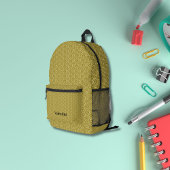 Grünes Muster Modernes Monogramm Bedruckter Rucksack