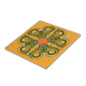 Grünes Muster und orange Retro Fliesen (Seite)