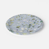 Grünes Muster Wasserfarben Brautparty Pappteller (Schrägansicht)