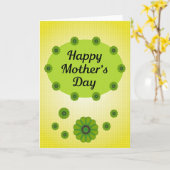 Grünes Muttertags-Emblem-Karte Karte (Gelbe Blume)