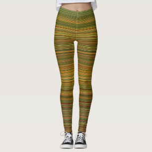 grünes nahtloses horizontales Linienmuster Leggings