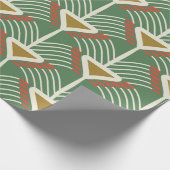 grünes nahtloses Muster mit Linien und Geometrie Geschenkpapier (Ecke)