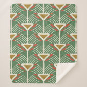 grünes nahtloses Muster mit Linien und Geometrie Sherpadecke (Vorderseite)