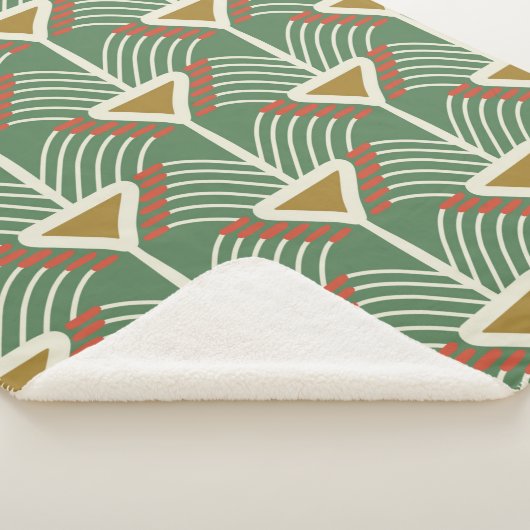 grünes nahtloses Muster mit Linien und Geometrie Sherpadecke (3/4)