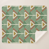 grünes nahtloses Muster mit Linien und Geometrie Sherpadecke (Vorderseite (Horizontal))