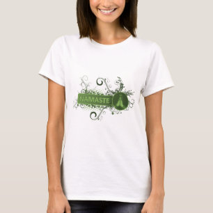 Grünes Namaste Englisch T-Shirt