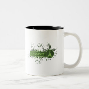 Grünes Namaste Englisch Zweifarbige Tasse