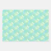 Grünes Nautilus Wrapping-Papier Geschenkpapier Set (Vorderseite 3)