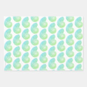 Grünes Nautilus Wrapping-Papier Geschenkpapier Set (Vorderseite)
