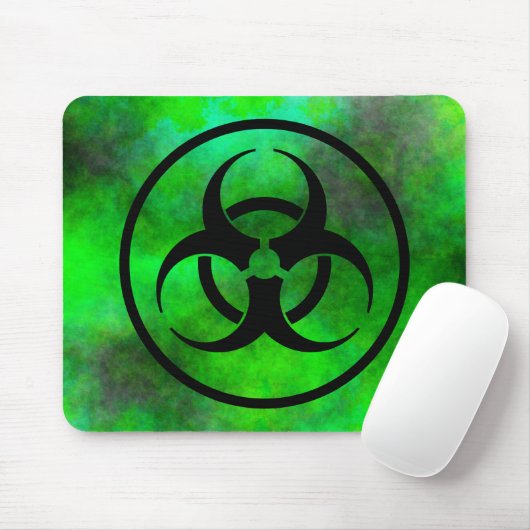 Grünes Nebel-Biogefährdung-Symbol Mousepad (Mit Mouse)