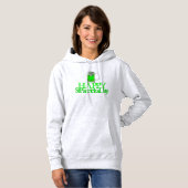 Grünes Neonbier unscharfen glücklichen St Patrick Hoodie (Vorne ganz)