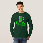 Grünes Neonbier unscharfen glücklichen St Patrick T-Shirt (Vorne ganz)