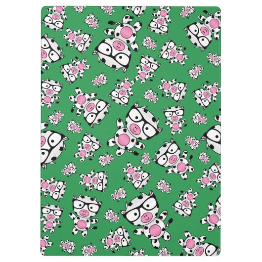 Grünes Nerdkuhmuster Klemmbrett (Rückseite)