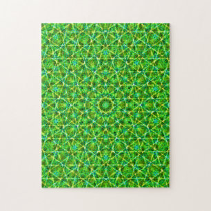 Grünes Netz Kaleidoskop/Grünes Kaleidoskop-Netz Puzzle