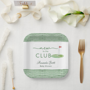Grünes Neues im Club Golf Thema Babyshower Pappteller