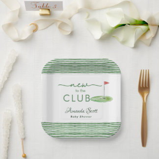 Grünes Neues im Club Golf Thema Babyshower Pappteller