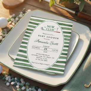 Grünes Neues Zum Club Golf Thema Babyparty Einladung
