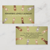 Grünes Niedliches Alpaca Visitenkarte (Vorne/Hinten)