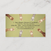 Grünes Niedliches Alpaca Visitenkarte (Rückseite)