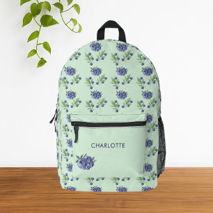 Grünes Niedliches Blueberry Fruchtmuster Bedruckter Rucksack