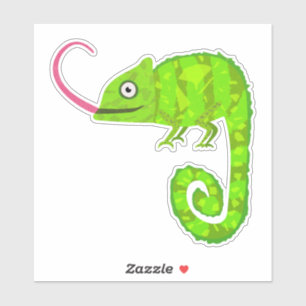 Grünes niedliches Chamäleon Aufkleber